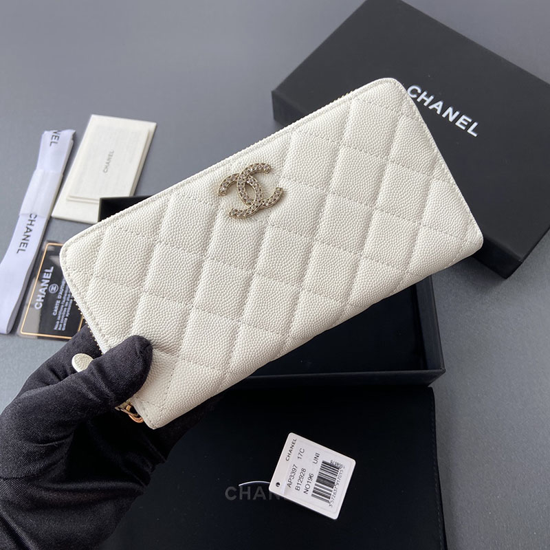 シャネルで人気の財布 CHANEL 2025年春夏 ロング ジップ ウォレット ホワイト AP4555 B12928 10601 - 画像 (5)