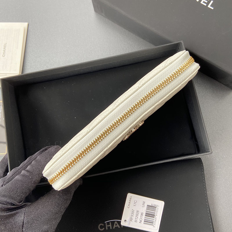 シャネルで人気の財布 CHANEL 2025年春夏 ロング ジップ ウォレット ホワイト AP4555 B12928 10601 - 画像 (3)