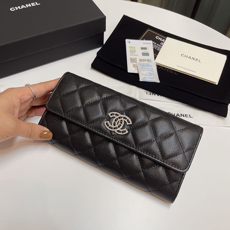 シャネルで人気の財布 CHANEL ロング フラップ ウォレット 長財布 BIG CCマーク ラインストーン AP2740 B08043 94305 - 画像 (9)