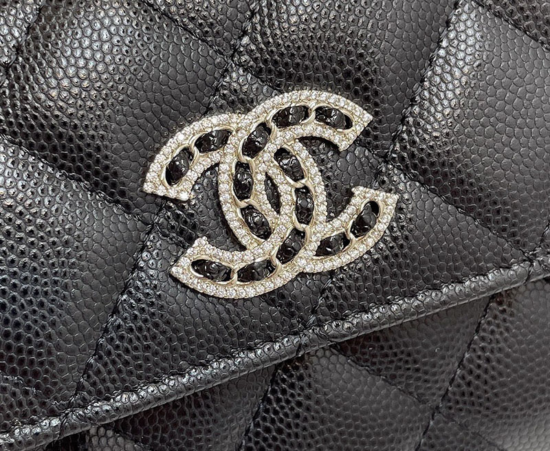 シャネルで人気の財布 CHANEL ロング フラップ ウォレット 長財布 BIG CCマーク ラインストーン AP2740 B08043 94305 - 画像 (6)