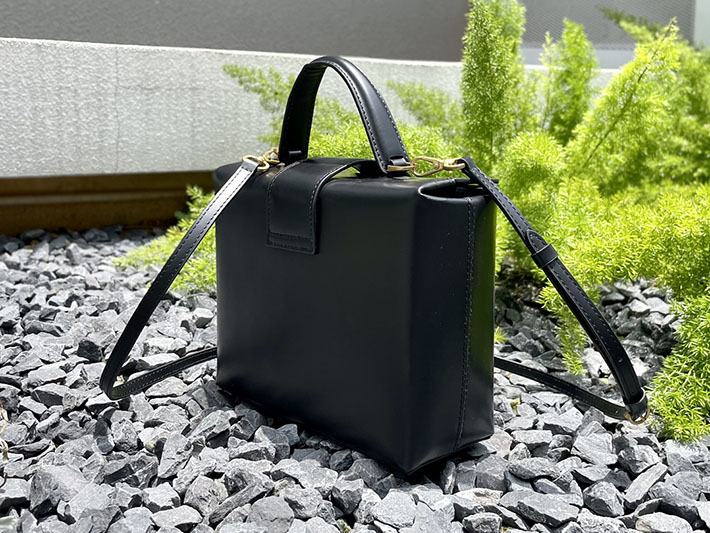 FERRAGAMO 新作バッグ フェラガモ バッグ アウトレット ハンドバッグ 2WAY TRIFOLIO BOX BAG ブラック 2520532 ferragamo ヴァラリボン バッグ - 画像 (3)