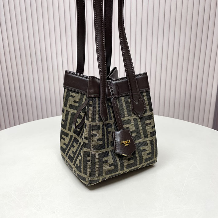 最高級フェンディスーパーコピー フェンディバッグコピー Fendi Origami ミニ ブラウンFFジャカードファブリック 変形ミニバッグ 8BS083AFPMF1GL7 - 画像 (7)