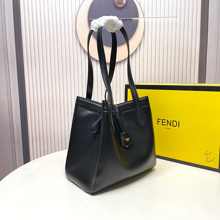 最高級フェンディスーパーコピー フェンディバッグコピー Fendi Origami ミディアム ブラックレザー 変形バッグ 8BH414APZAF0KUR - 画像 (8)