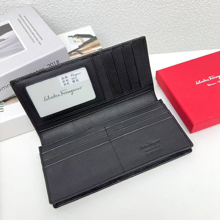 FERRAGAMO 新作財布 フェラガモ ガンチーニ 長財布 リバイバル ダブル ガンチーニ ブラック ゴールド金具 66A069 686018 - 画像 (5)