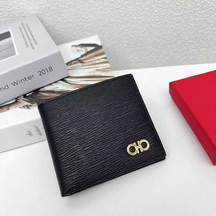 FERRAGAMO 新作財布 フェラガモ ガンチーニ 長財布 リバイバル ダブル ガンチーニ ブラック ゴールド金具 66A069 686018 - 画像 (4)