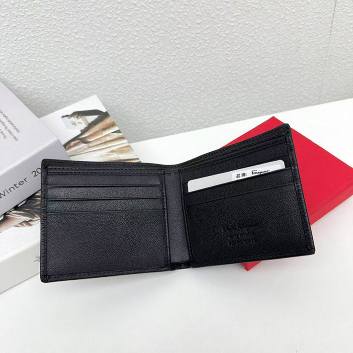 FERRAGAMO 新作財布 フェラガモ ガンチーニ 長財布 リバイバル ダブル ガンチーニ ブラック ゴールド金具 66A069 686018 - 画像 (3)