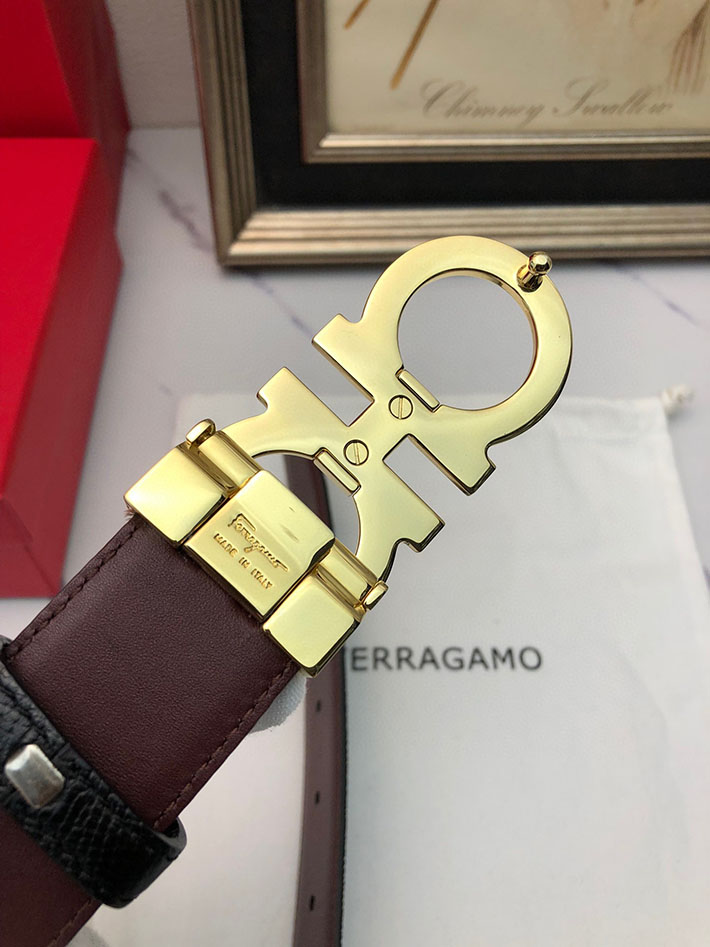 最高級フェラガモスーパーコピー フェラガモベルトコピー Salvatore Ferragamo リバーシブル レザー 本革 2520649 本革 ベルト メンズ ブランド - 画像 (2)