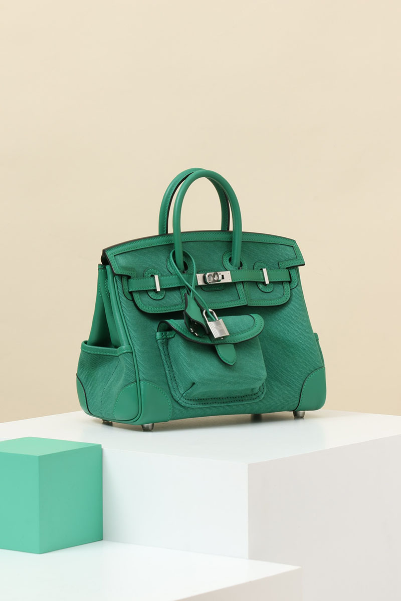 エルメス バーキン25 カーゴ ヴェールヴェルティゴ トワルゴエラン×スイフト シルバー金具 2520762 バーキン カーゴ 25 定価 - 画像 (9)