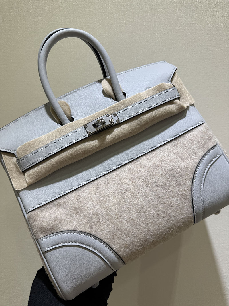 HERMES エルメス バーキン25 ゴーチーム ブルーグラシエ フェルト/スイフト シルバー金具 2520771 バーキン25 GO TEAM - 画像 (10)