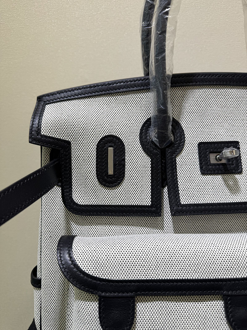 エルメス HERMES バーキン 35cm カーゴ エクリュ×クロ トワルゴエラン×スイフト シルバー金具 2520782 バーキン35 メンズ - 画像 (6)