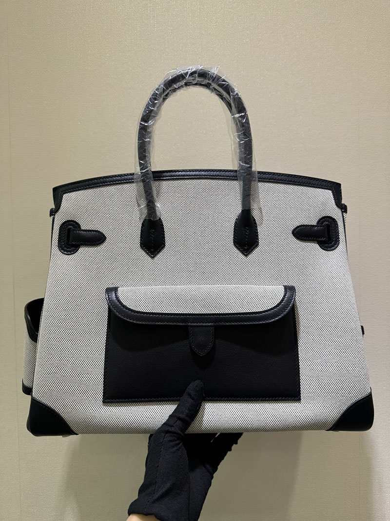 エルメス HERMES バーキン 35cm カーゴ エクリュ×クロ トワルゴエラン×スイフト シルバー金具 2520782 バーキン35 メンズ - 画像 (3)