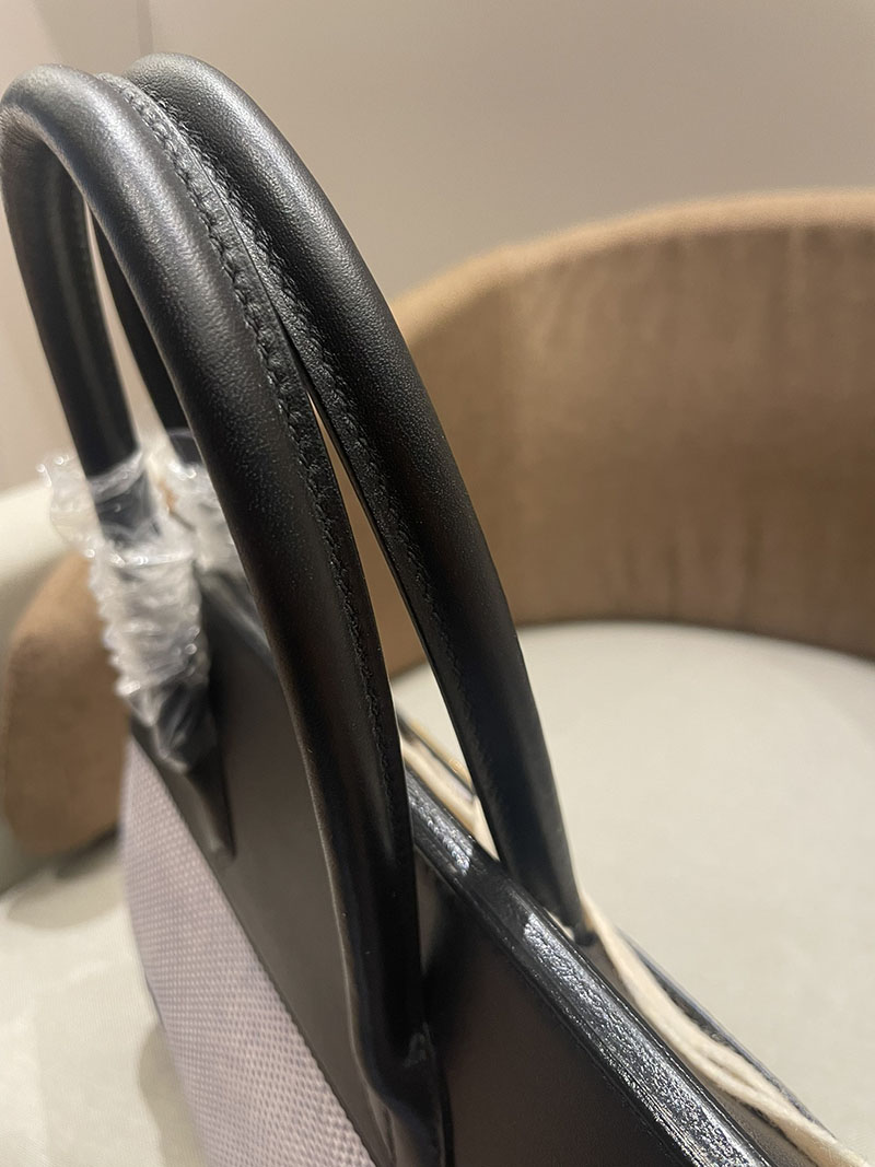 HERMES エルメス バーキン25 黒 ブラック トワルキャドリーユ×スイフト ゴールド金具 2520785 バーキン風バッグ ブランド - 画像 (6)