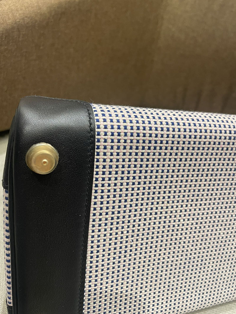 HERMES エルメス バーキン25 黒 ブラック トワルキャドリーユ×スイフト ゴールド金具 2520785 バーキン風バッグ ブランド - 画像 (4)