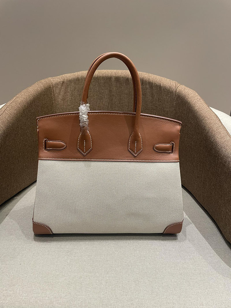 HERMES エルメス バーキン25 ゴールド トワルキャドリーユ×スイフト ゴールド金具 2520787 バーキン バッグ 値段 - 画像 (6)