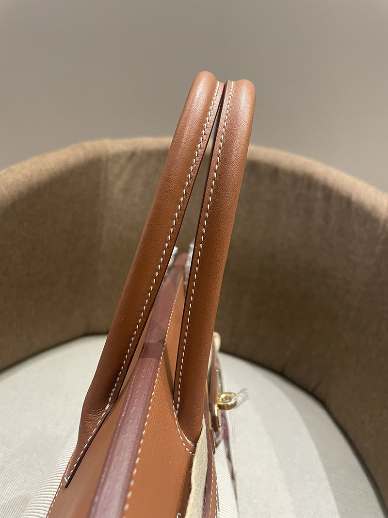 HERMES エルメス バーキン25 ゴールド トワルキャドリーユ×スイフト ゴールド金具 2520787 バーキン バッグ 値段 - 画像 (4)