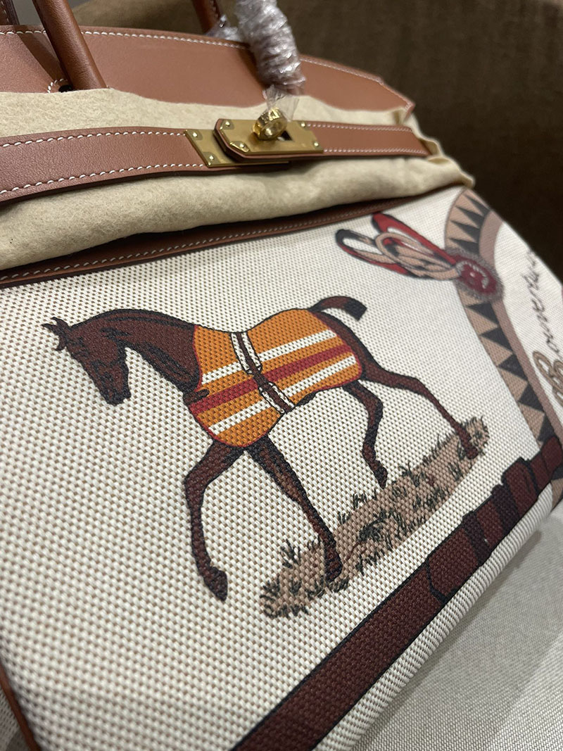 HERMES エルメス バーキン25 ゴールド トワルキャドリーユ×スイフト ゴールド金具 2520787 バーキン バッグ 値段 - 画像 (3)