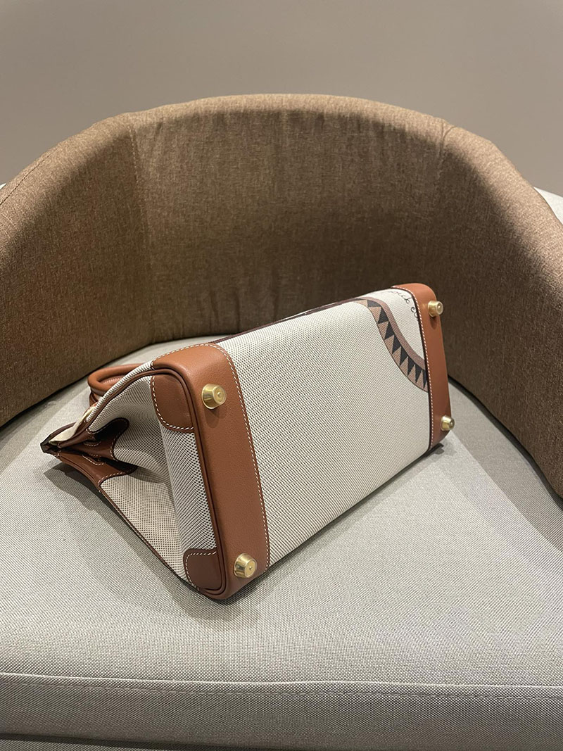 HERMES エルメス バーキン25 ゴールド トワルキャドリーユ×スイフト ゴールド金具 2520787 バーキン バッグ 値段 - 画像 (2)