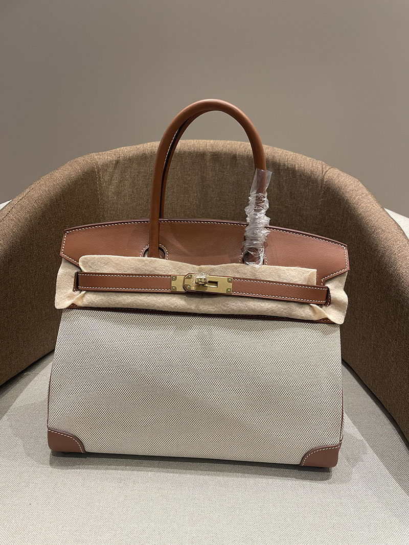 HERMES エルメス バーキン25 ゴールド トワルキャドリーユ×スイフト ゴールド金具 2520789 バーキン バッグ 値段 - 画像 (9)