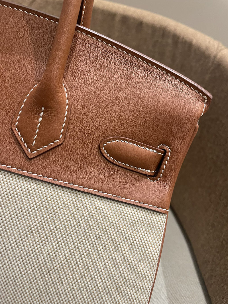 HERMES エルメス バーキン25 ゴールド トワルキャドリーユ×スイフト ゴールド金具 2520789 バーキン バッグ 値段 - 画像 (5)