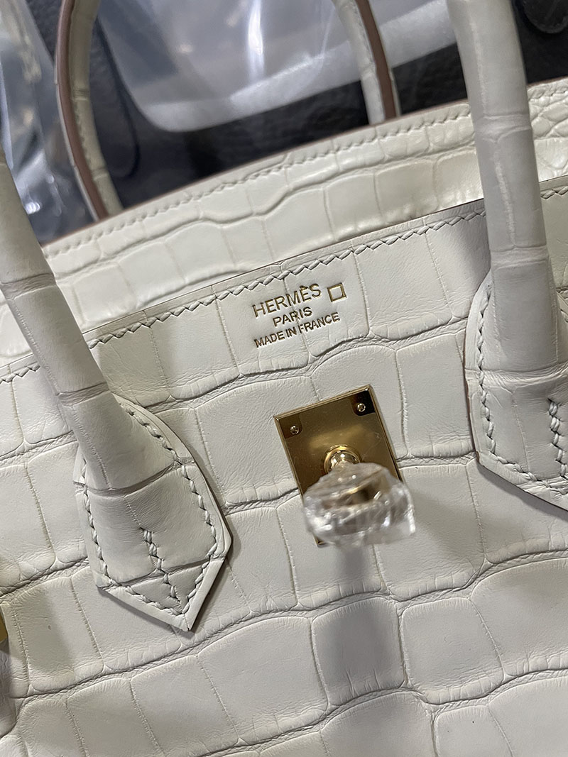 エルメス バーキン25 クレ クロコダイル アリゲーターマット ゴールド金具 2520832 エルメス クロコダイル バーキン - 画像 (5)