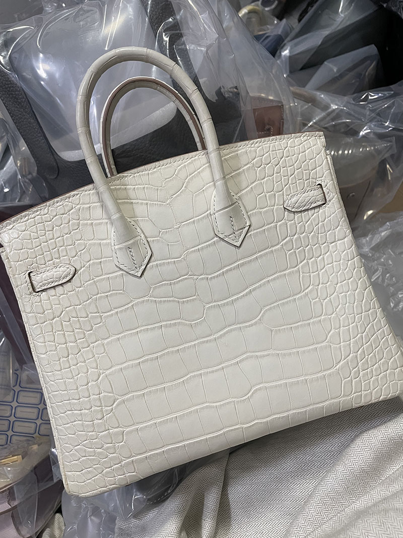 エルメス バーキン25 クレ クロコダイル アリゲーターマット ゴールド金具 2520832 エルメス クロコダイル バーキン - 画像 (3)