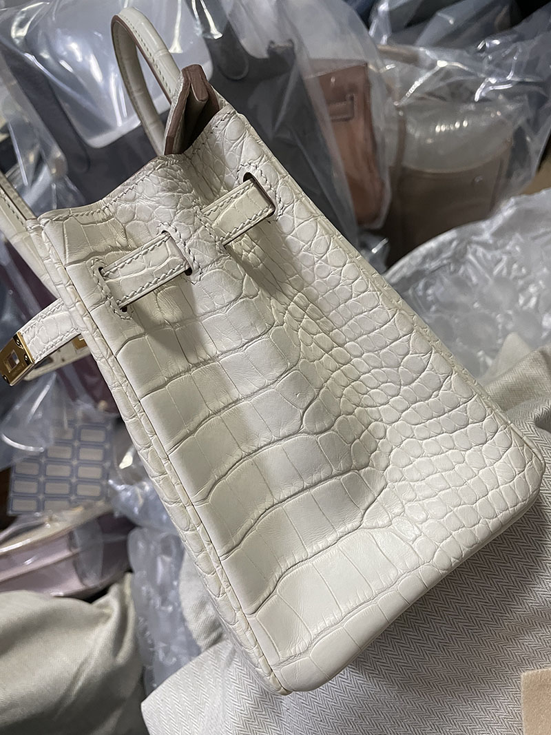 エルメス バーキン25 クレ クロコダイル アリゲーターマット ゴールド金具 2520832 エルメス クロコダイル バーキン - 画像 (2)
