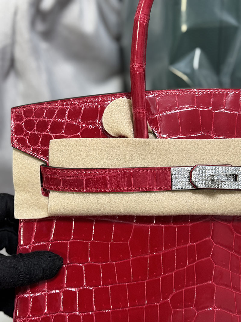 エルメス バーキン30 ブレイズ クロコダイル ポロサスマット シルバー金具 2520833 バーキン クロコ 新品 - 画像 (6)