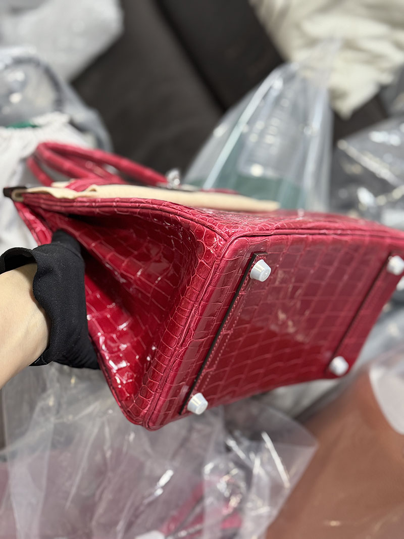 エルメス バーキン30 ブレイズ クロコダイル ポロサスマット シルバー金具 2520833 バーキン クロコ 新品 - 画像 (5)