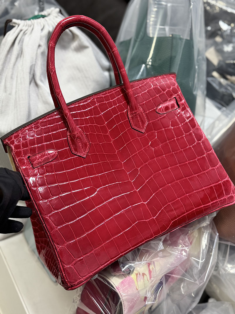 エルメス バーキン30 ブレイズ クロコダイル ポロサスマット シルバー金具 2520833 バーキン クロコ 新品 - 画像 (3)
