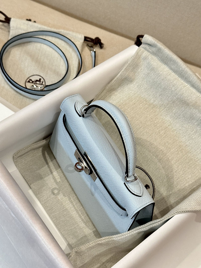 エルメス アウトレット 店舗 HERMES ケリーミニ2 外縫い ブルーブリュム ヴォーエプソン シルバー金具 2520850 ミニケリー ミニケリー2 - 画像 (7)