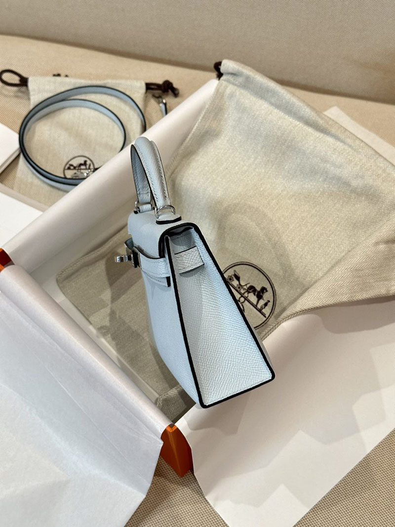 エルメス アウトレット 店舗 HERMES ケリーミニ2 外縫い ブルーブリュム ヴォーエプソン シルバー金具 2520850 ミニケリー ミニケリー2 - 画像 (6)