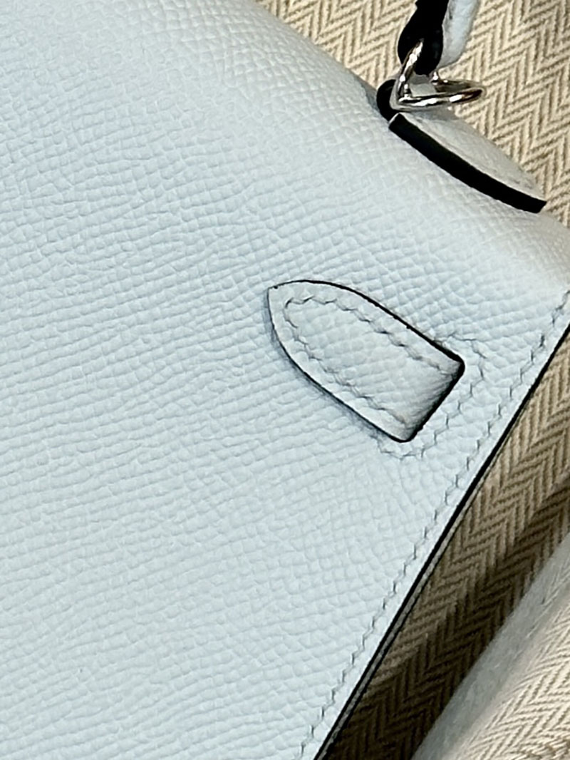 エルメス アウトレット 店舗 HERMES ケリーミニ2 外縫い ブルーブリュム ヴォーエプソン シルバー金具 2520850 ミニケリー ミニケリー2 - 画像 (4)