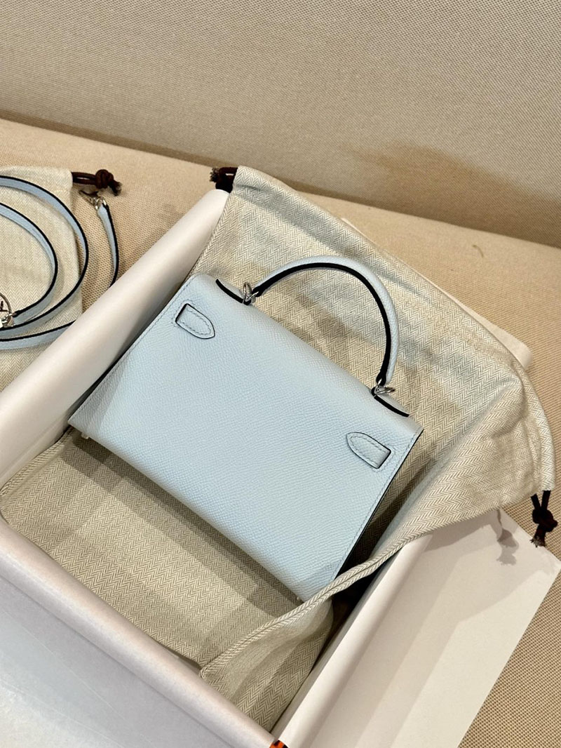 エルメス アウトレット 店舗 HERMES ケリーミニ2 外縫い ブルーブリュム ヴォーエプソン シルバー金具 2520850 ミニケリー ミニケリー2 - 画像 (3)