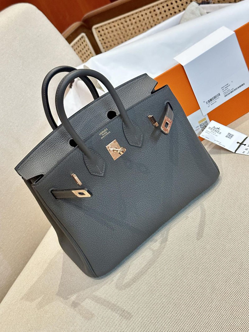 エルメス アウトレット 店舗 HERMES バーキン25 グラファイト トゴ ローズゴールド金具 2520854 バーキン25 人気色 - 画像 (8)