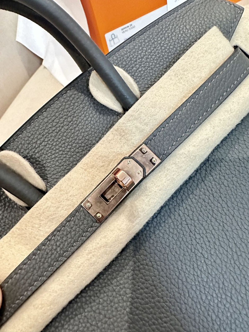 エルメス アウトレット 店舗 HERMES バーキン25 グラファイト トゴ ローズゴールド金具 2520854 バーキン25 人気色 - 画像 (6)