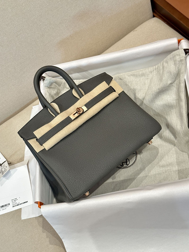 エルメス アウトレット 店舗 HERMES バーキン25 グラファイト トゴ ローズゴールド金具 2520854 バーキン25 人気色 - 画像 (5)
