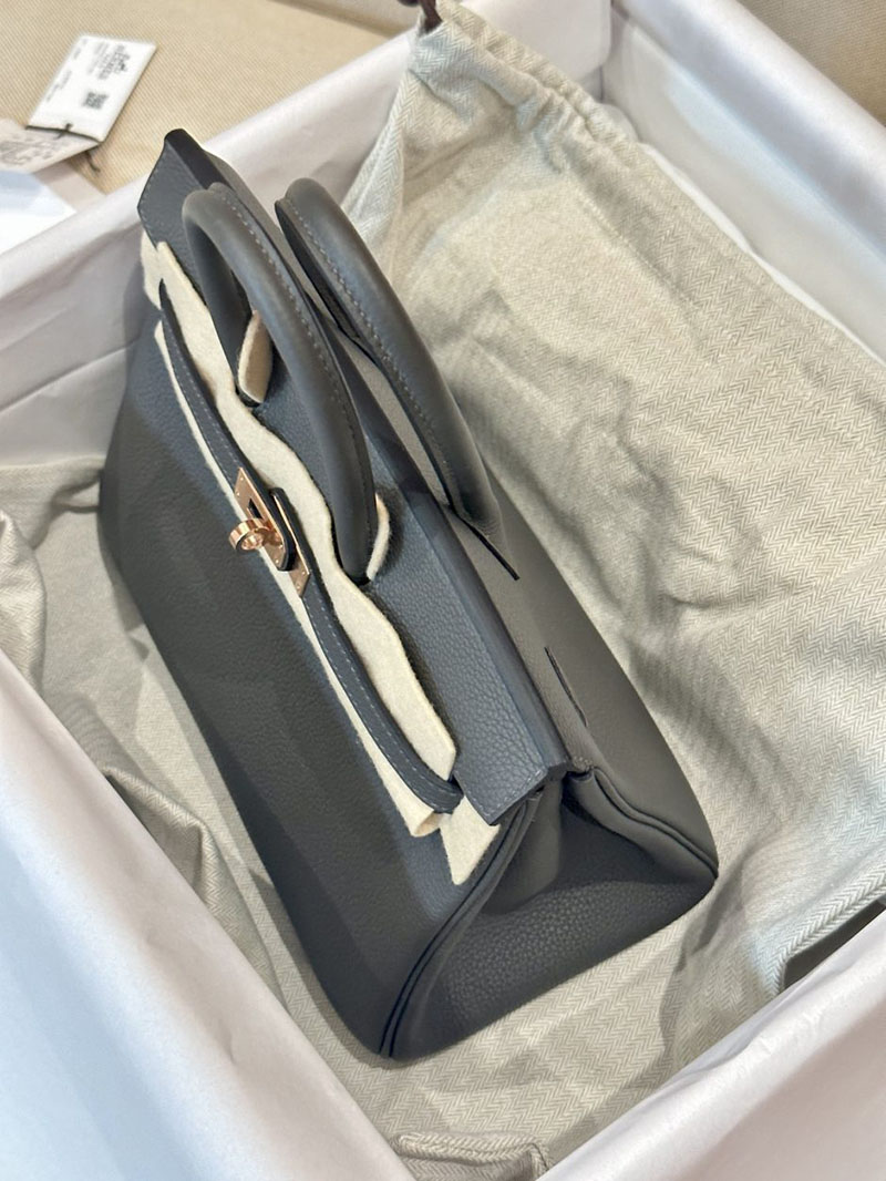エルメス アウトレット 店舗 HERMES バーキン25 グラファイト トゴ ローズゴールド金具 2520854 バーキン25 人気色 - 画像 (2)