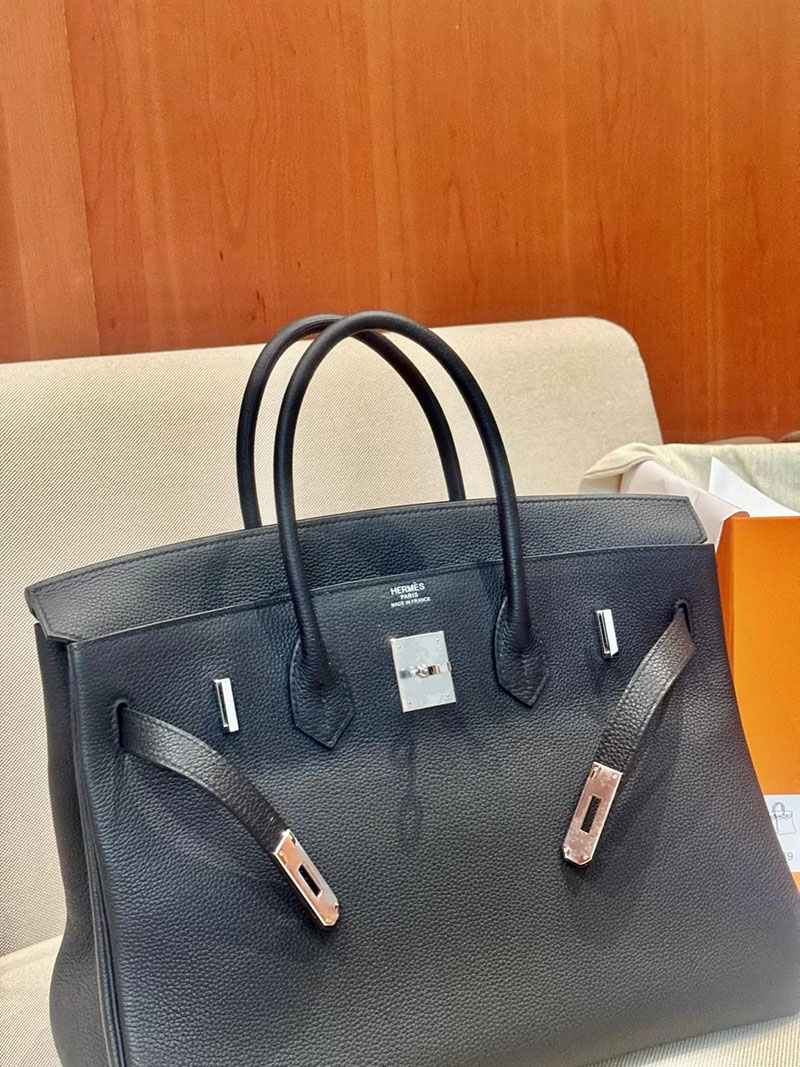 エルメス アウトレット 店舗 HERMES バーキン35 黒 ブラック トゴ シルバー金具 2520862 エルメスバーキン35 定価 - 画像 (6)