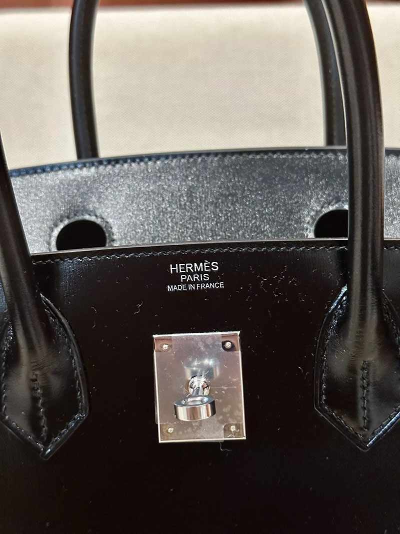 エルメス アウトレット 店舗 HERMES バーキン30 黒 ブラック ボックスカーフ シルバー金具 2520864 エルメス バーキン30 定価 - 画像 (8)