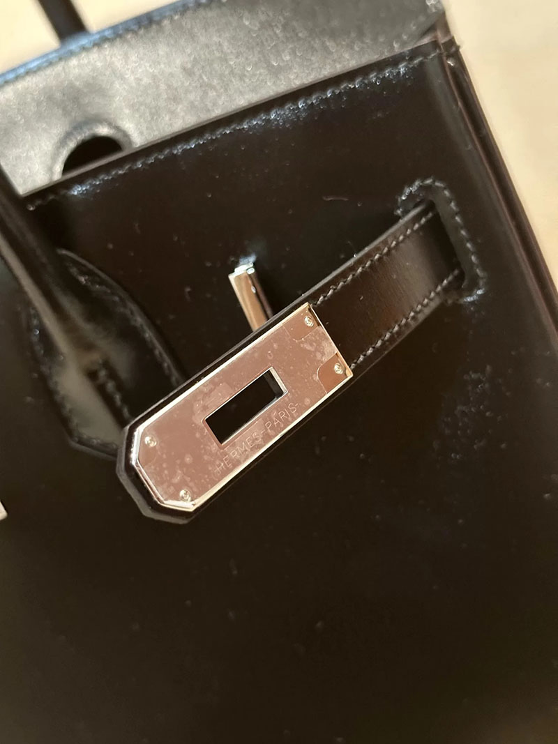 エルメス アウトレット 店舗 HERMES バーキン30 黒 ブラック ボックスカーフ シルバー金具 2520864 エルメス バーキン30 定価 - 画像 (5)
