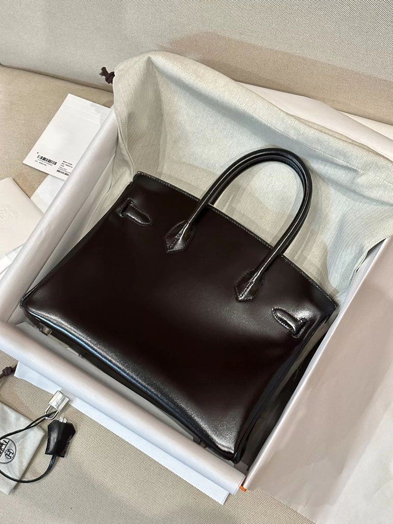 エルメス アウトレット 店舗 HERMES バーキン30 黒 ブラック ボックスカーフ シルバー金具 2520864 エルメス バーキン30 定価 - 画像 (4)