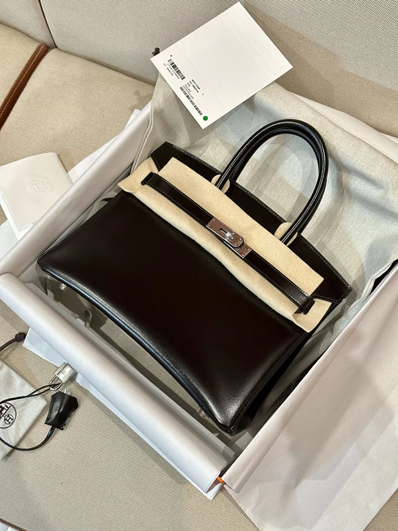 エルメス アウトレット 店舗 HERMES バーキン30 黒 ブラック ボックスカーフ シルバー金具 2520864 エルメス バーキン30 定価 - 画像 (2)