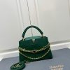ルイヴィトン カプシーヌ MM 2way ショルダー ハンドバッグ 斜め掛け トリヨンレザー ヴェール グリーン 緑 ゴールド金具 M21690 - 画像 (9)