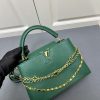 ルイヴィトン カプシーヌ MM 2way ショルダー ハンドバッグ 斜め掛け トリヨンレザー ヴェール グリーン 緑 ゴールド金具 M21690 - 画像 (6)