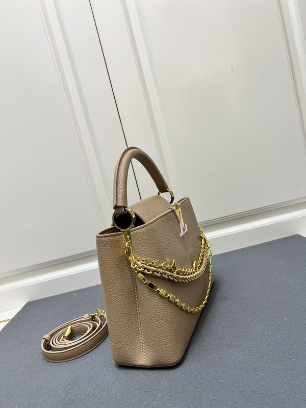 ルイヴィトン カプシーヌ MM 2way ショルダー ハンドバッグ 斜め掛け トリヨンレザー ブラウン ゴールド金具 lv301026 ルイヴィトン カプシーヌ 人気 - 画像 (7)