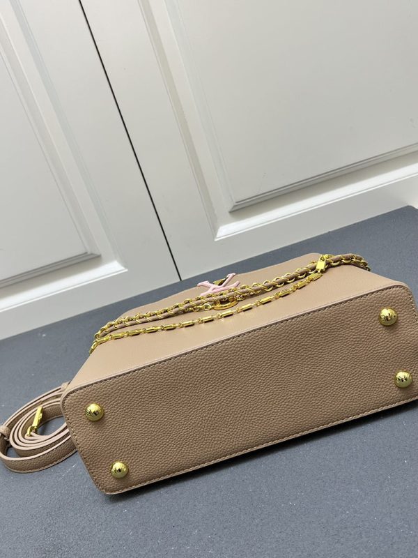 ルイヴィトン カプシーヌ MM 2way ショルダー ハンドバッグ 斜め掛け トリヨンレザー ブラウン ゴールド金具 lv301026 ルイヴィトン カプシーヌ 人気 - 画像 (4)