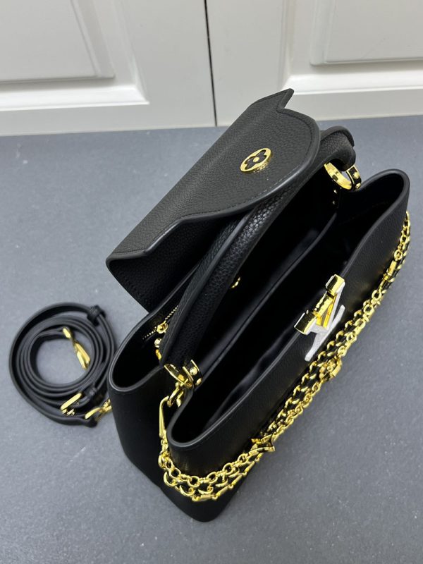 ルイヴィトン カプシーヌ MM 2way ショルダー ハンドバッグ 斜め掛け トリヨンレザー ブラック ゴールド金具 lv301027 ヴィトン カプシーヌ 新作 - 画像 (3)
