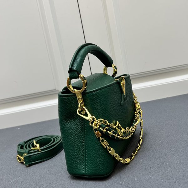 ルイヴィトン カプシーヌ mini グリーン M12344 トリヨンレザー lv301034 N品 ルイヴィトン 斜めがけ レディース 廃盤 - 画像 (7)