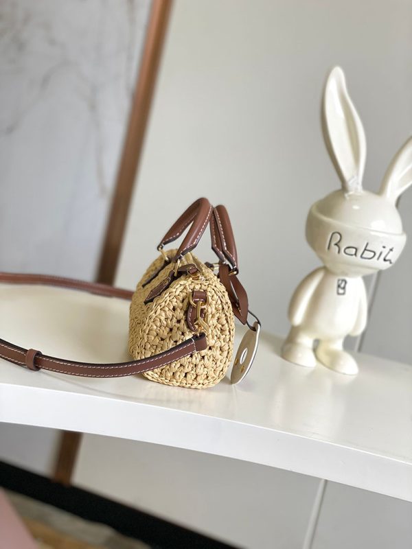 LOUIS VUITTON ナノ･スピーディ M83525 ナチュラル タン ラフィア 2WAY ハンドバッグ／ショルダーバッグ レディース - 画像 (9)