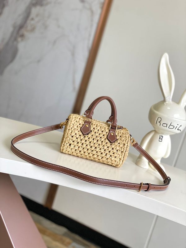 LOUIS VUITTON ナノ･スピーディ M83525 ナチュラル タン ラフィア 2WAY ハンドバッグ／ショルダーバッグ レディース - 画像 (8)